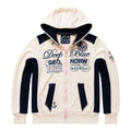 Cream & Navy Graphic Zip Hoodie – Geographical Norway