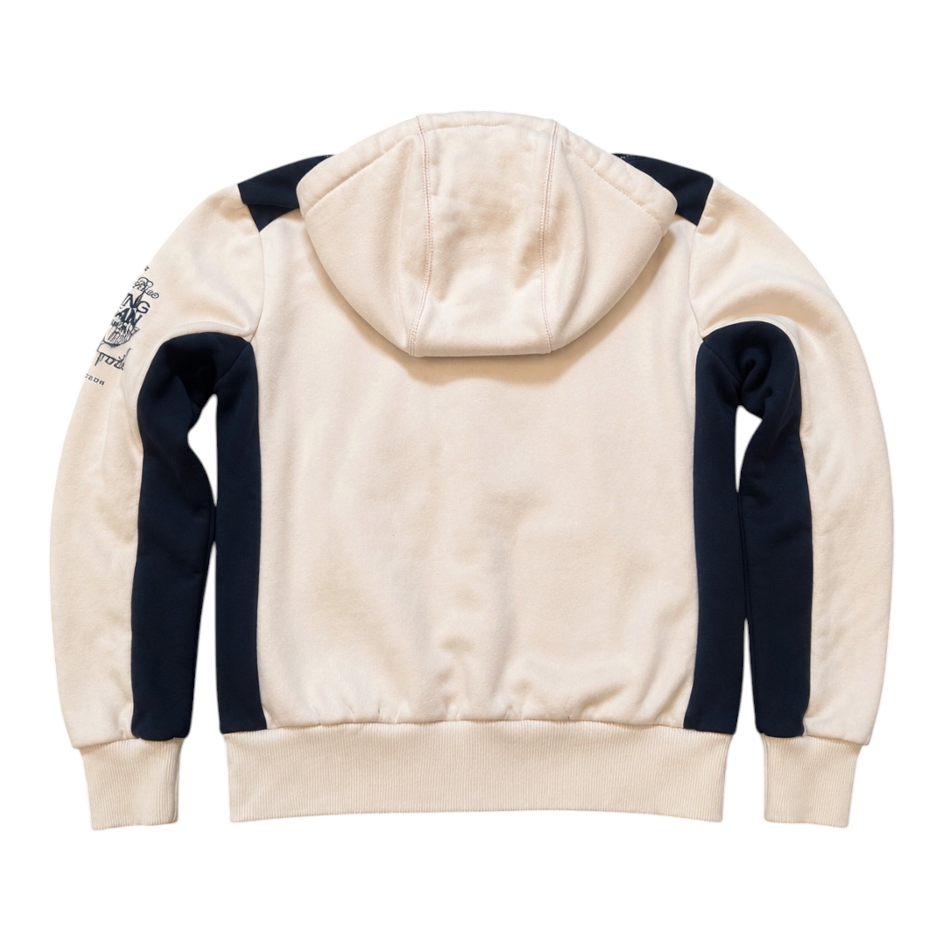 Cream & Navy Graphic Zip Hoodie – Geographical Norway