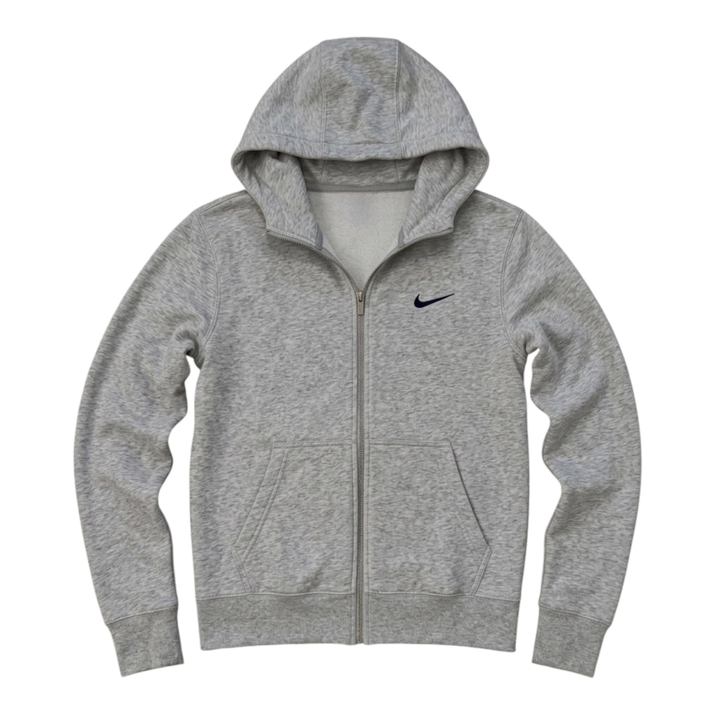 Nike Grey Zip-Up Hoodie – Embroidered Swoosh