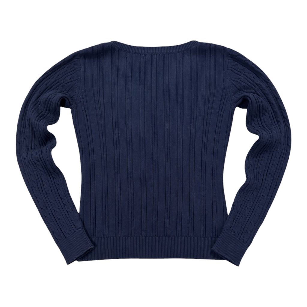 Hollister Navy Cable Knit Sweater – V-Neck