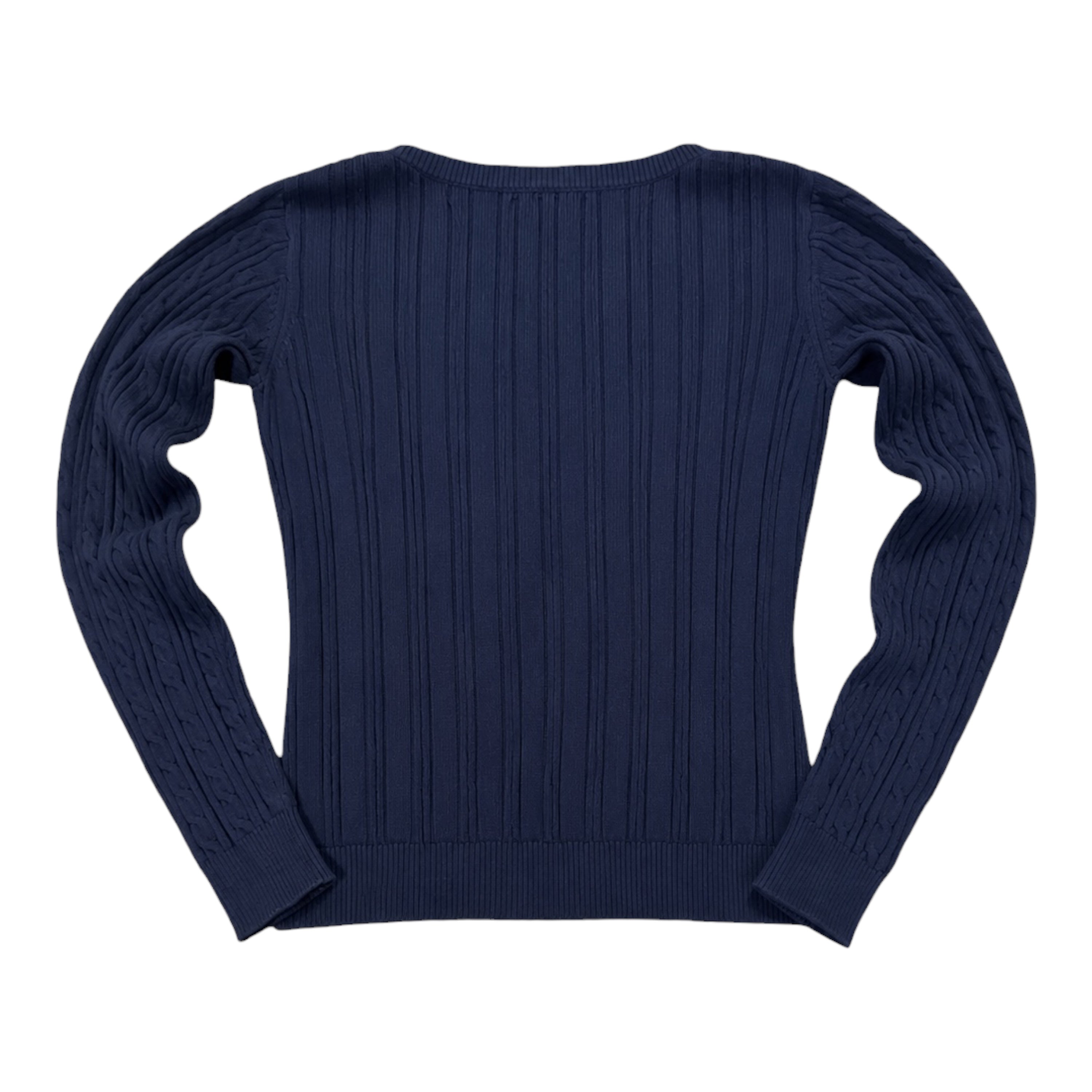 Hollister Navy Cable Knit Sweater – V-Neck