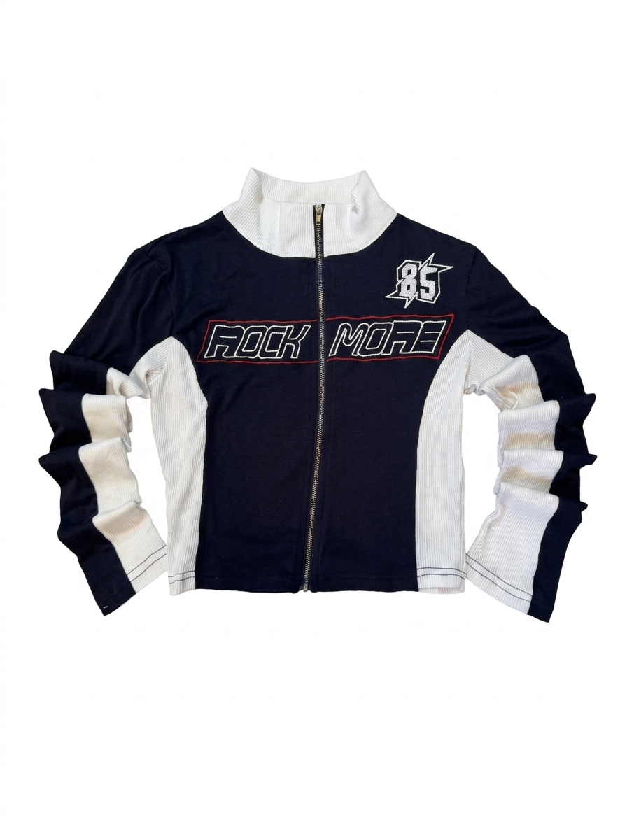 Vintage Style 'Rock More 85' Zip-Up Track Jacket