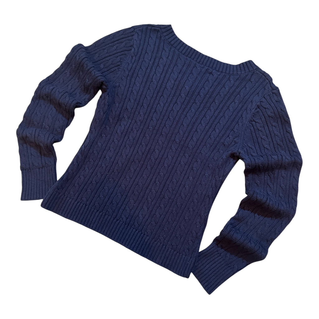 Dark Blue Hollister Cable-Knit Sweater