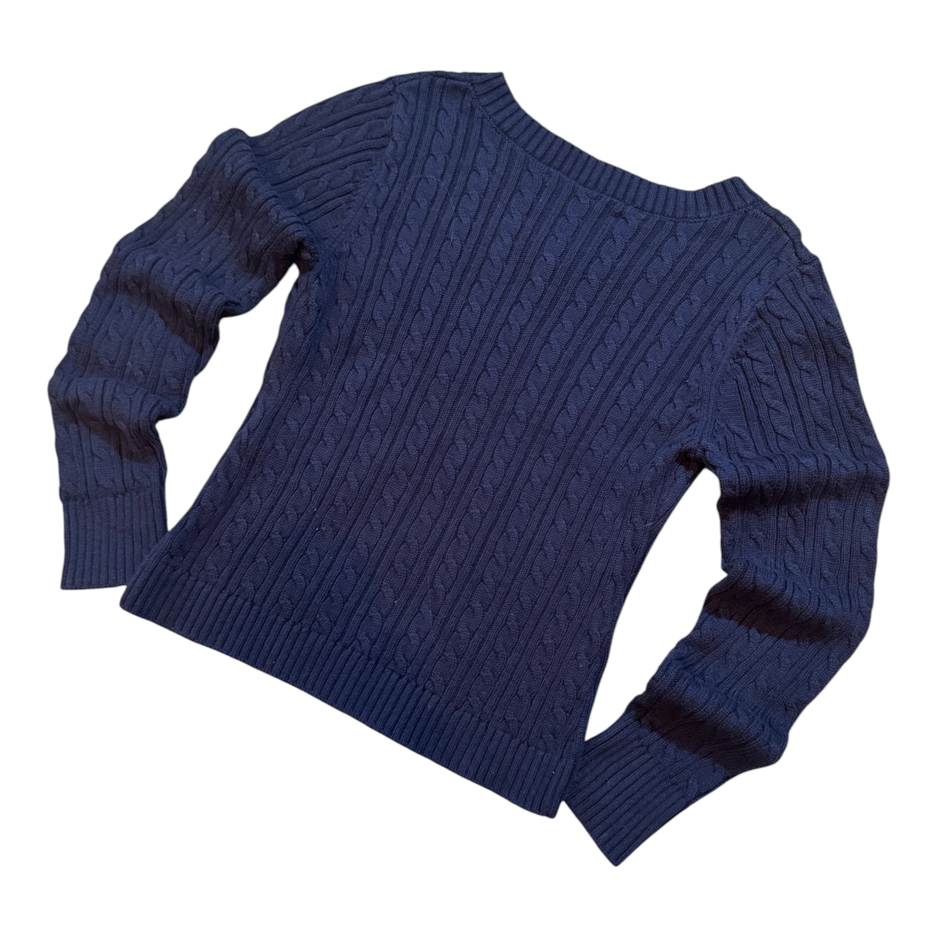 Dark Blue Hollister Cable-Knit Sweater