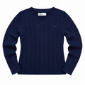 Dark Blue Hollister Cable-Knit Sweater
