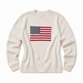 Hollister Cream American Flag Knit Sweater