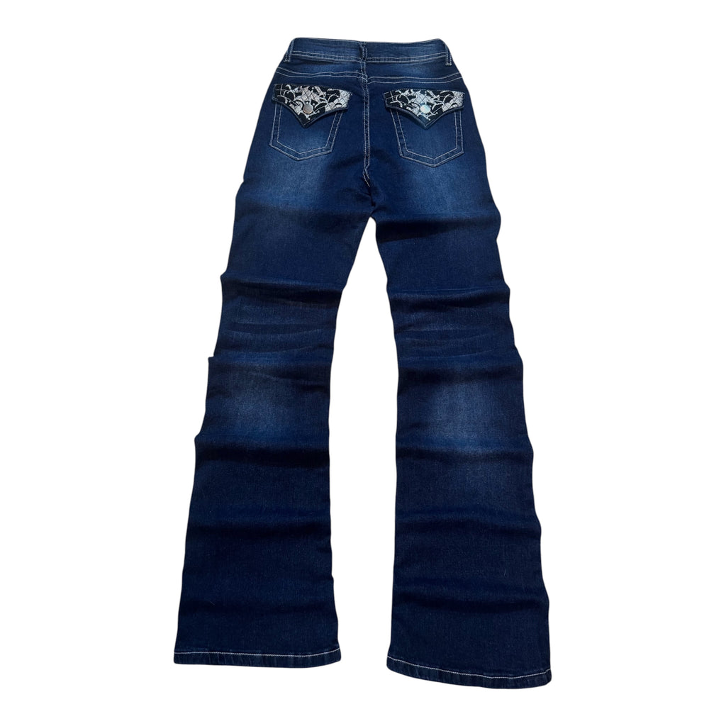 Dark Wash Flared Denim Jeans