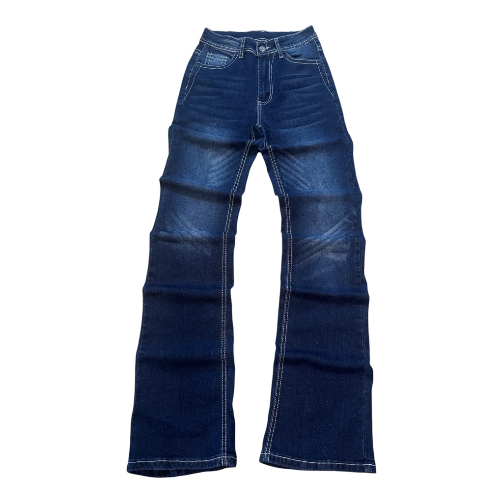 Dark Wash Flared Denim Jeans