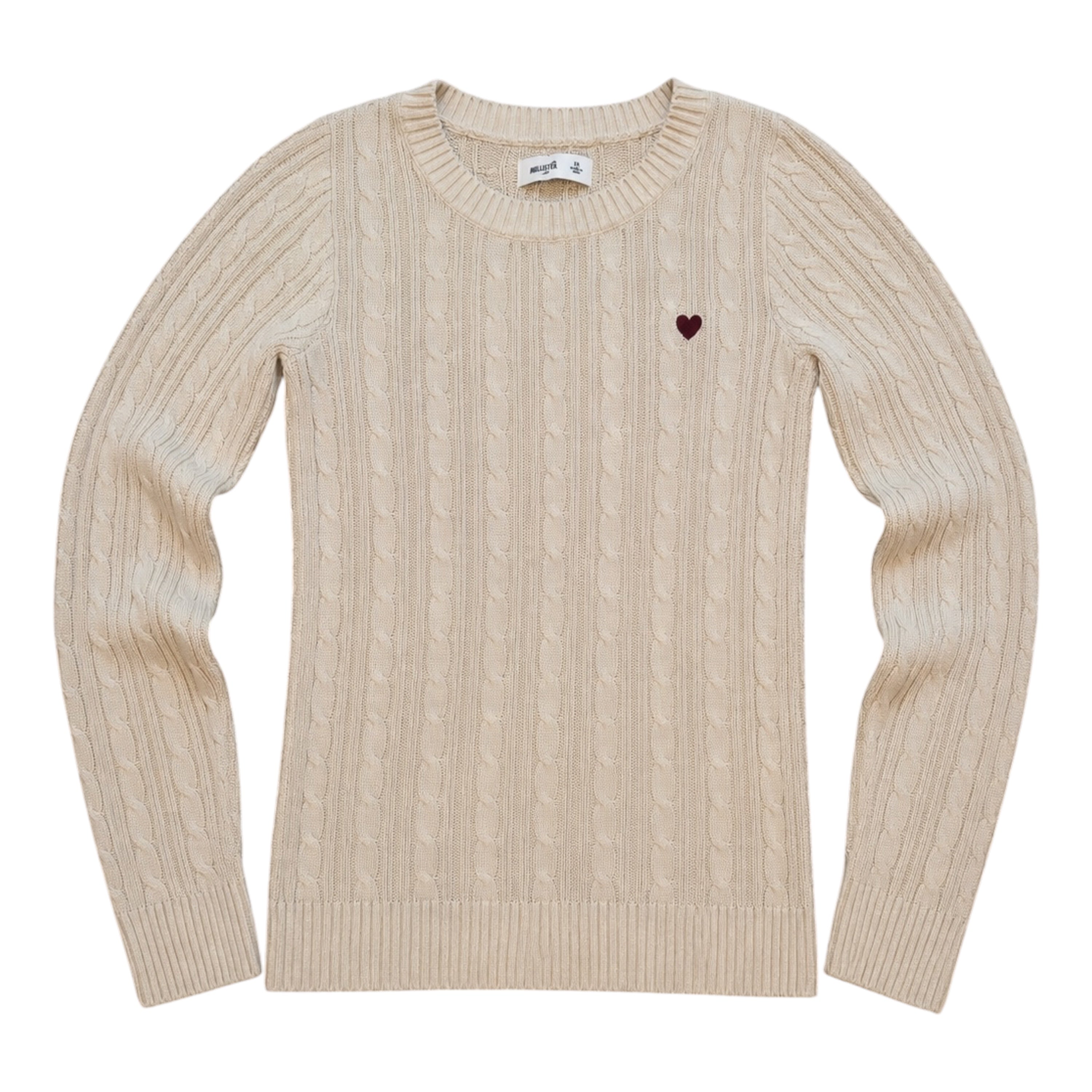 Hollister Cream Cable Knit Sweater