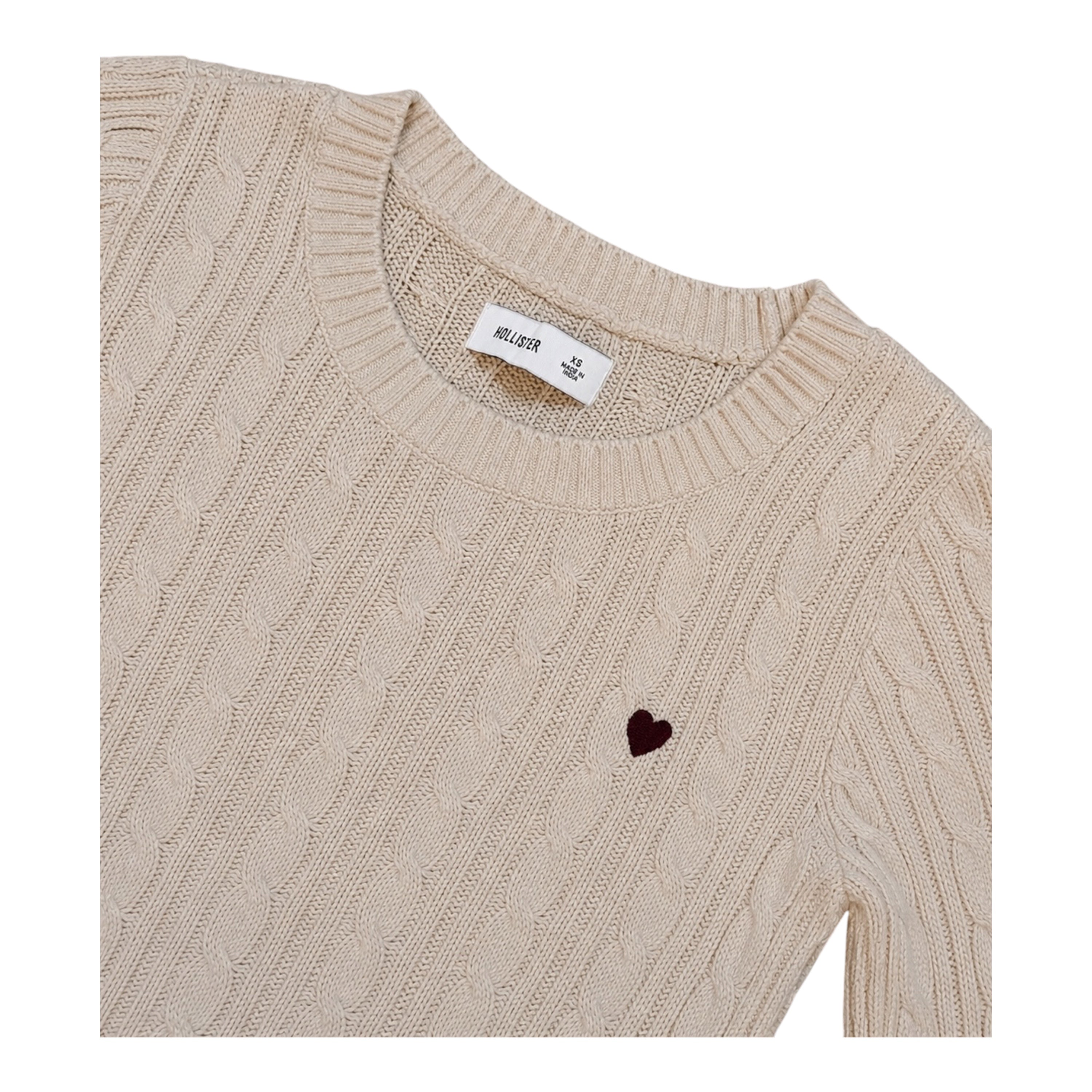 Hollister Cream Cable Knit Sweater