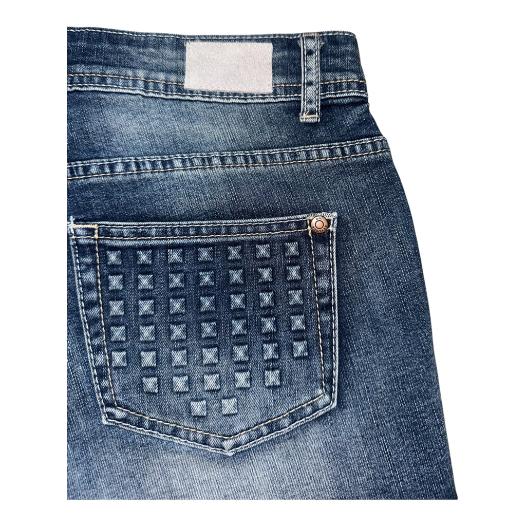 Vintage Wash Studded Denim Shorts
