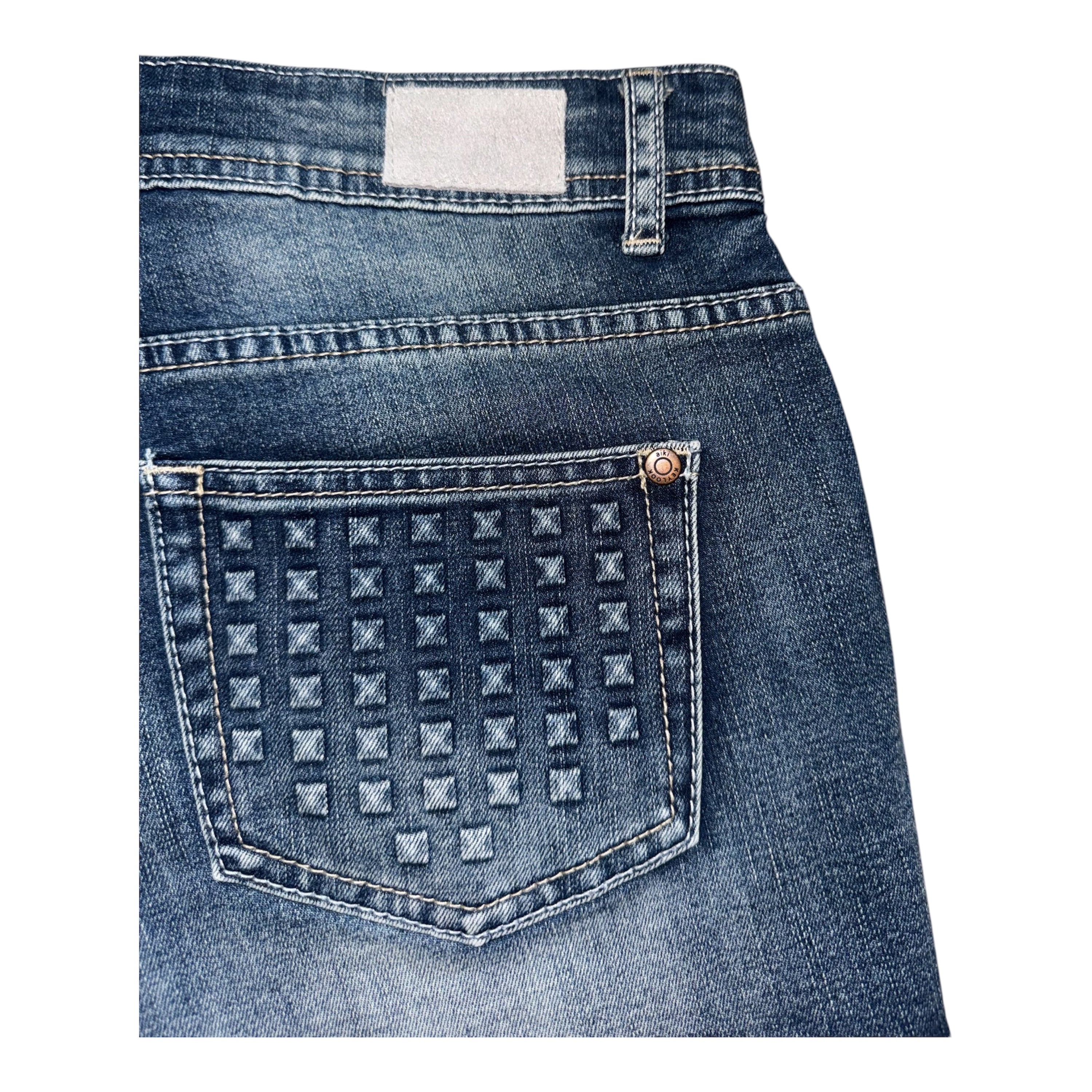 Vintage Wash Studded Denim Shorts