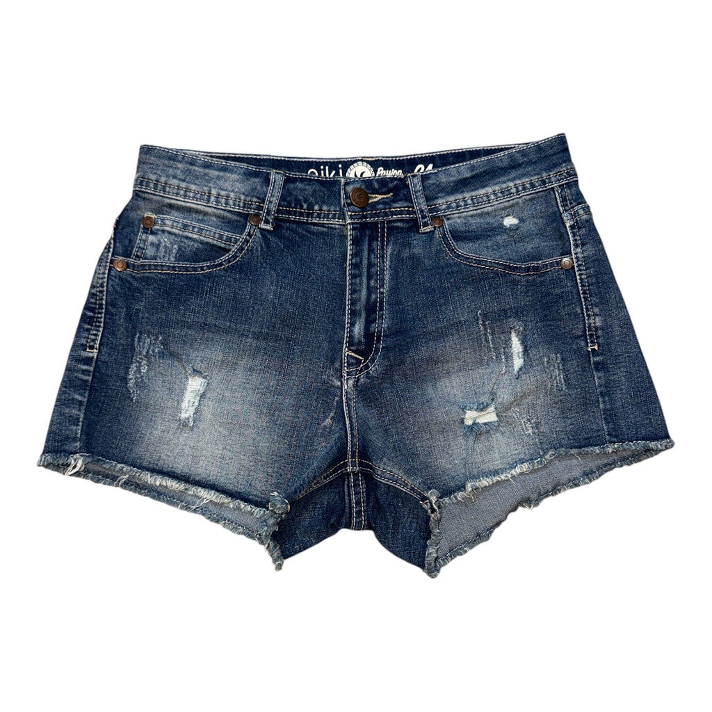 Vintage Wash Studded Denim Shorts