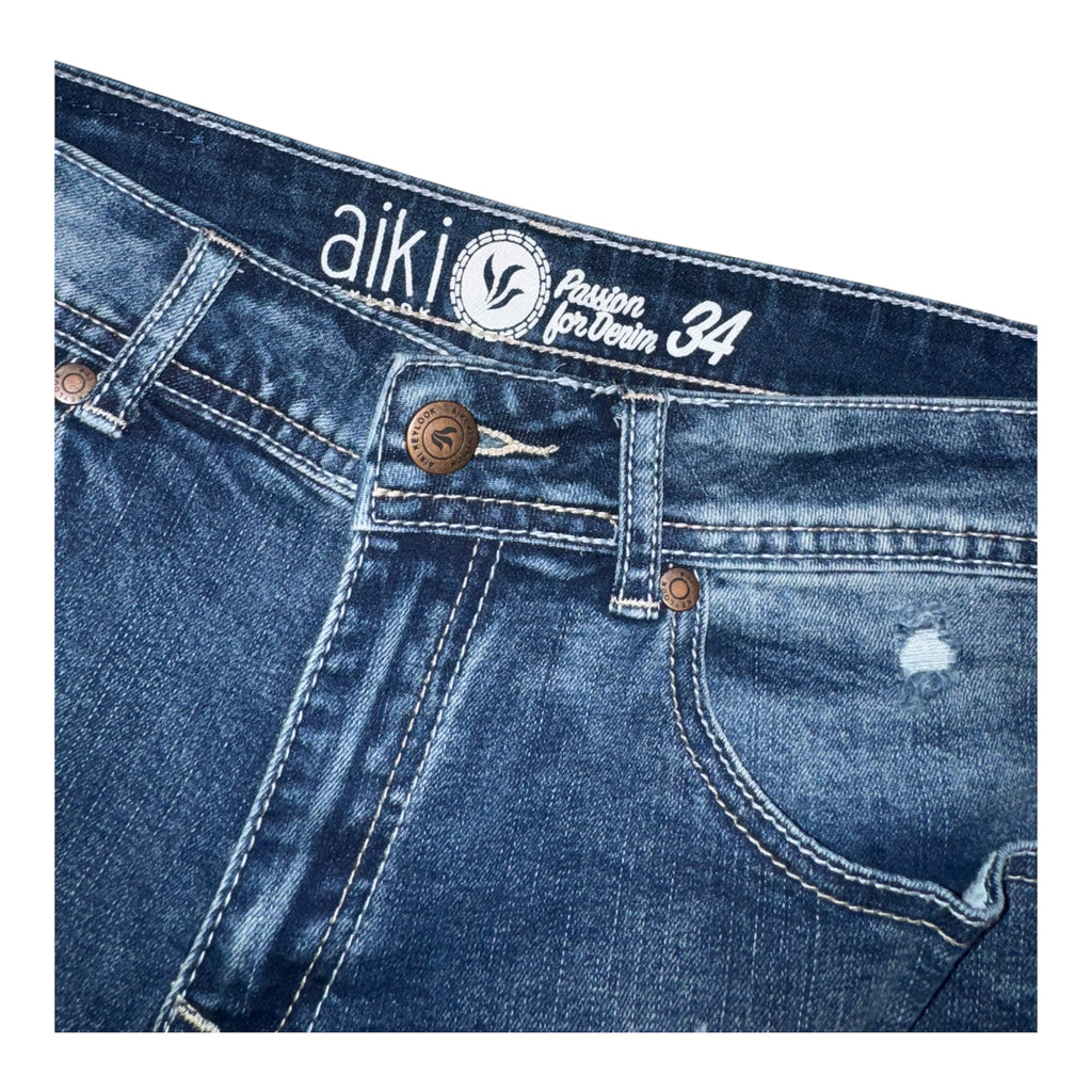 Vintage Wash Studded Denim Shorts