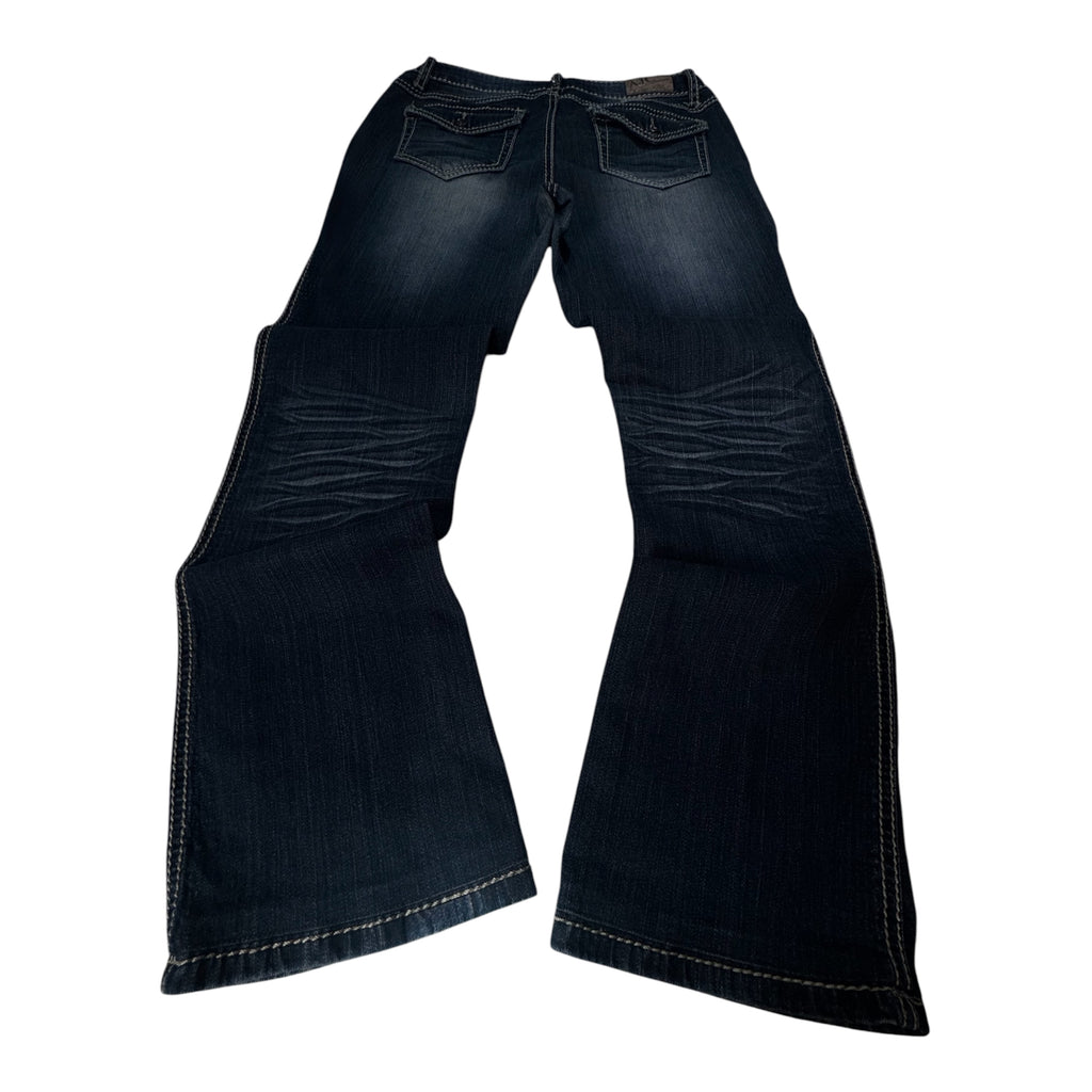 Dark Blue Flared Denim Jeans