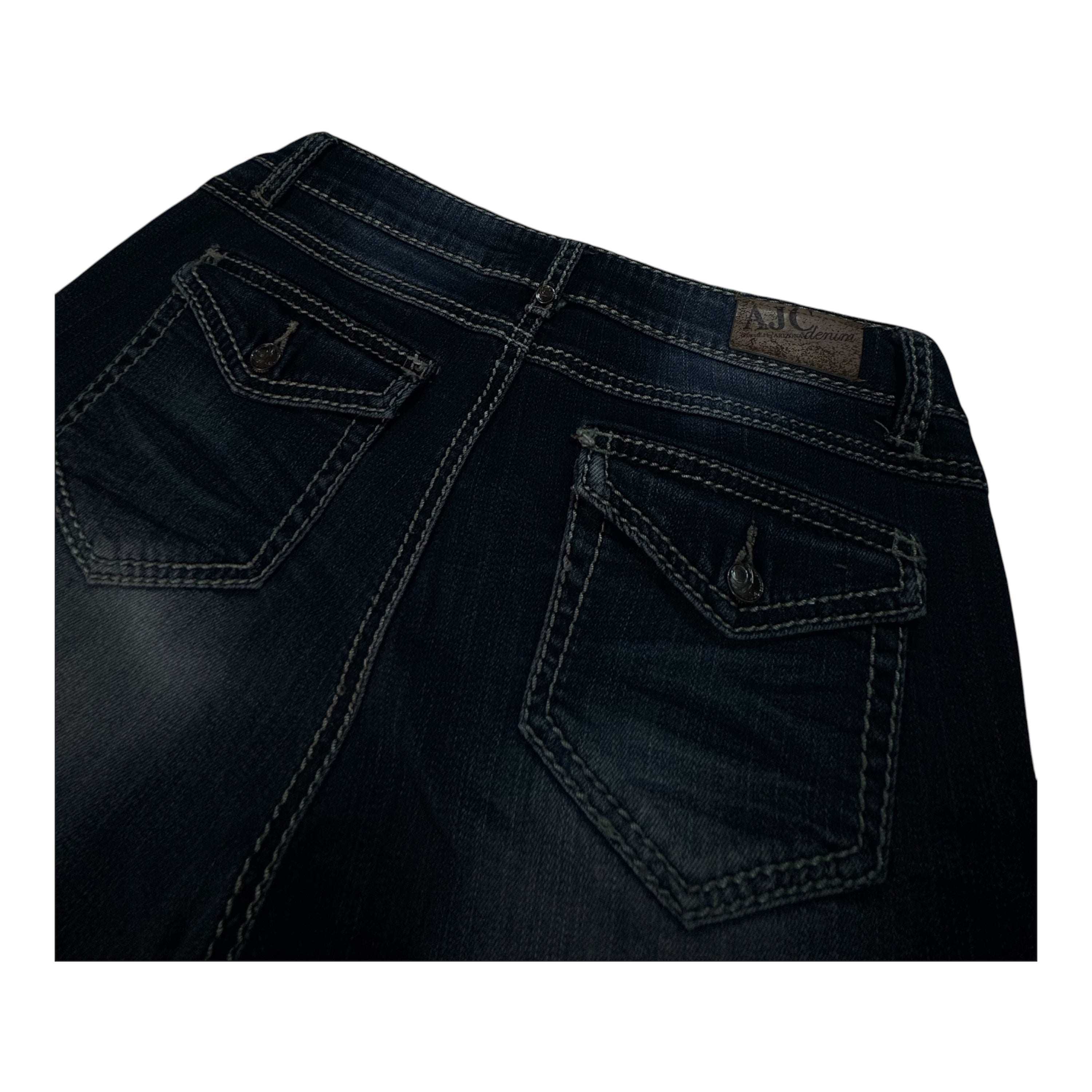 Dark Blue Flared Denim Jeans