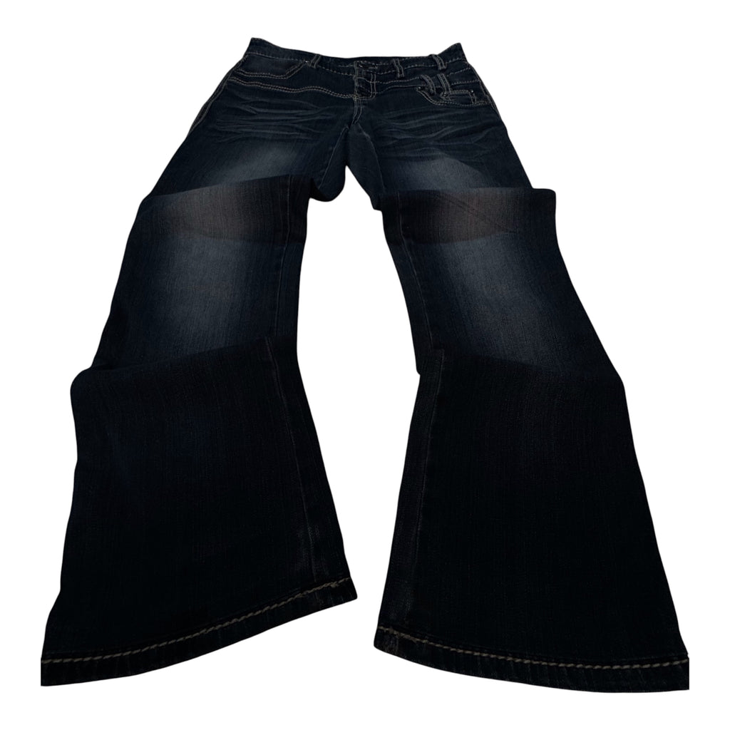 Dark Blue Flared Denim Jeans