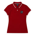 Red Polo Shirt with Embroidered Bear Patch