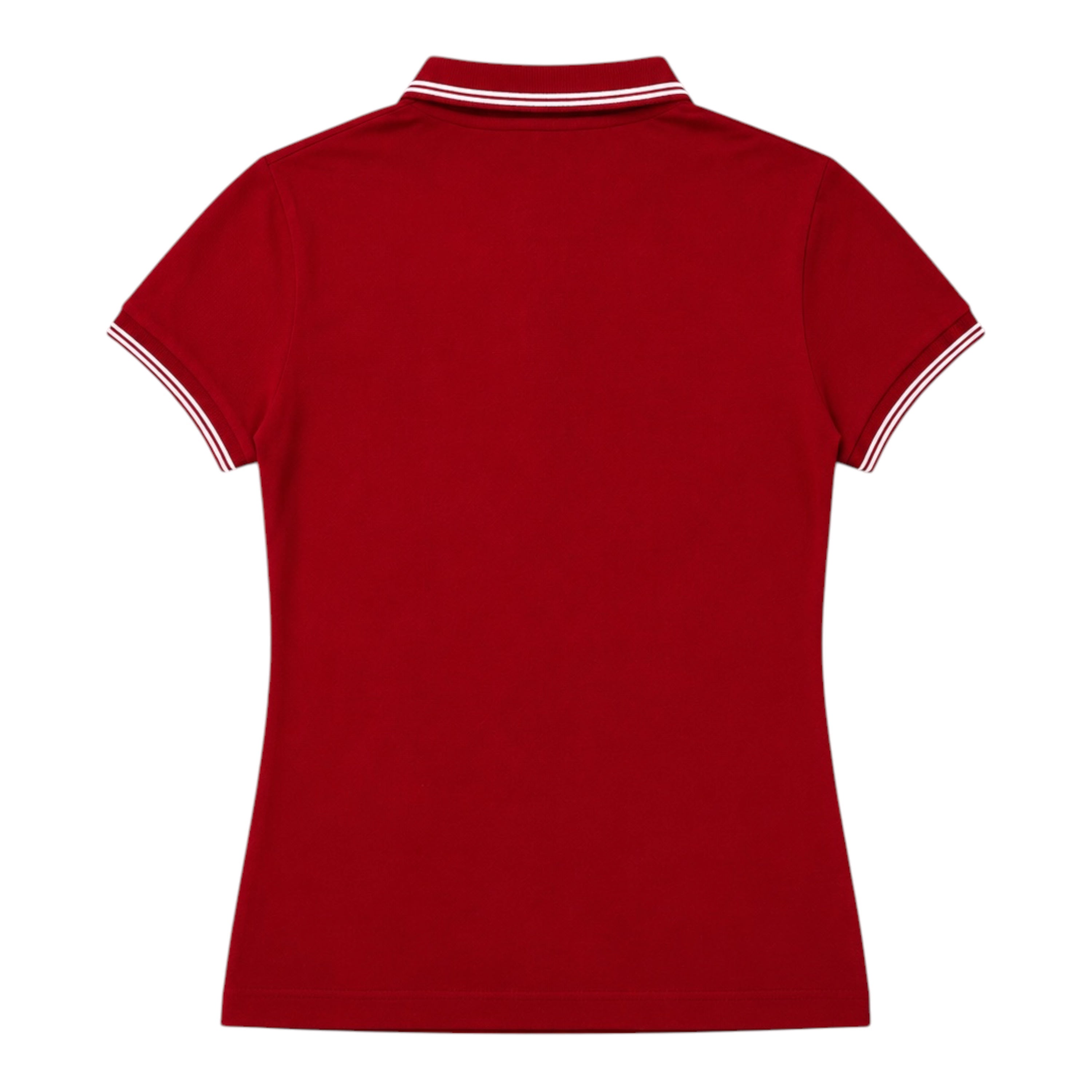 Red Polo Shirt with Embroidered Bear Patch