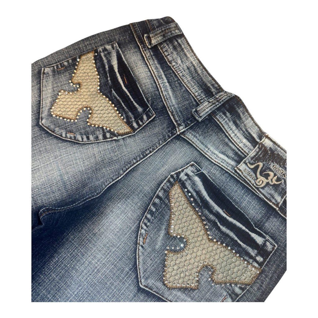 Blue Denim Jeans with Back Logo